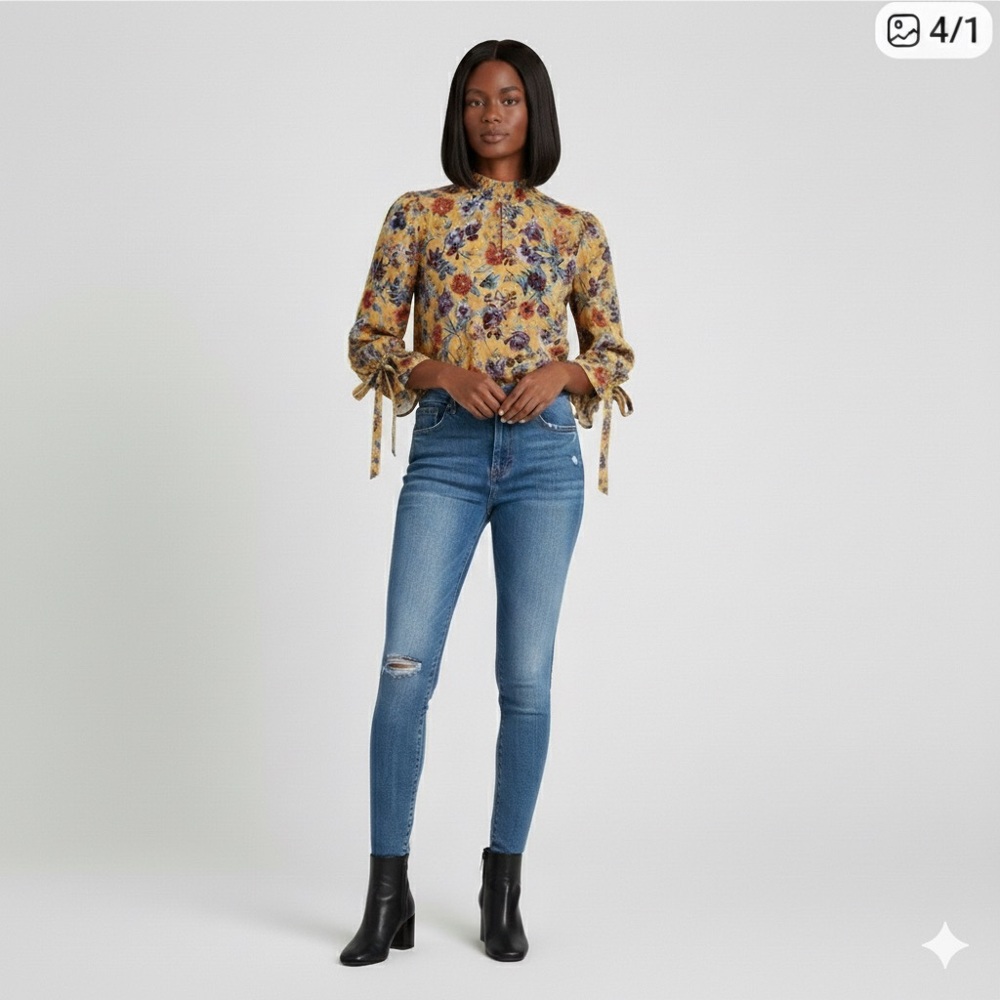 96# Vibrant Floral Women's Blouse
